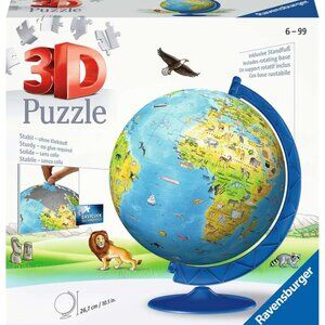 New sealed Ravensburger  3D Puzzle  - Children's World Globe 180 Piece-French